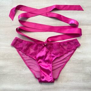 Victoria's Secret Fuchsia Lace cheekini Panty Medium